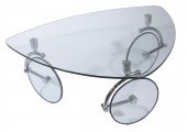 ITALIAN TRIANGULAR GLASS TABLE