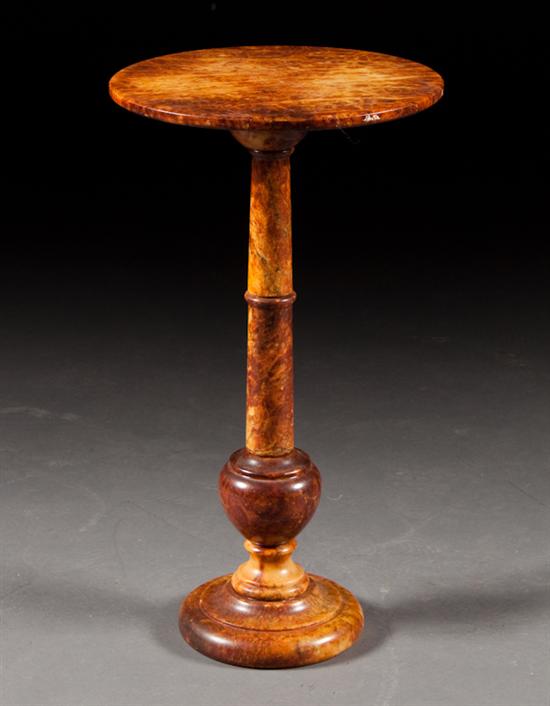 Italian turned alabaster pedestal