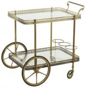 ITALIAN TWO-TIER BRASS & GLASS
