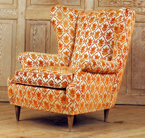 ITALIAN UPHOLSTERED ARM CHAIR