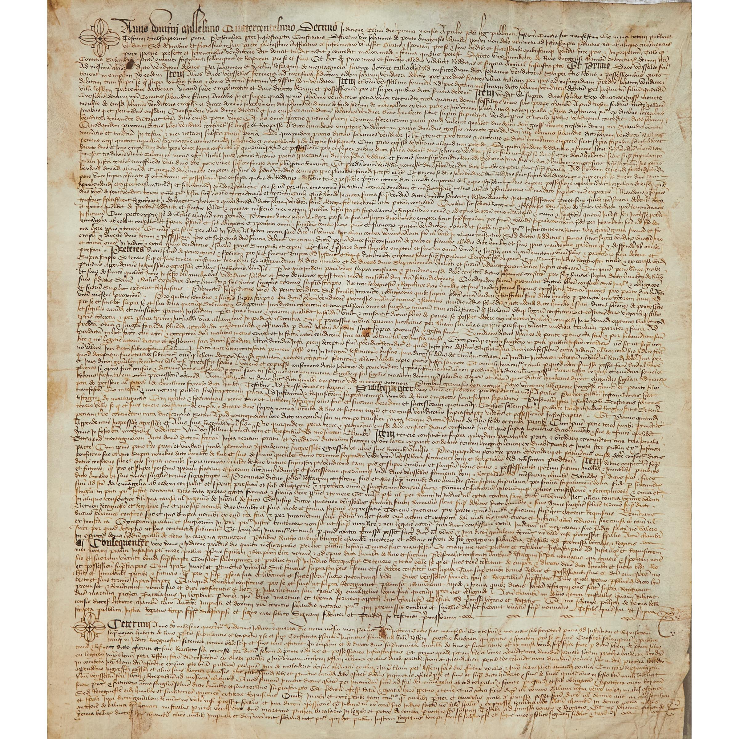 Italian Velum Document, Early