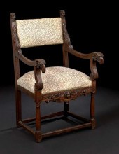 Italian Walnut Armchair,  four