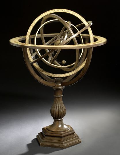 Italian Walnut Armillary Sphere, 