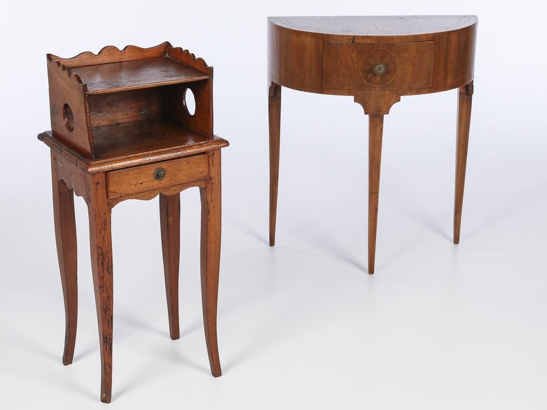 ITALIAN WALNUT DEMILUNE TABLE &