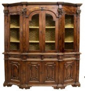 ITALIAN WALNUT GLAZED BOOKCASE