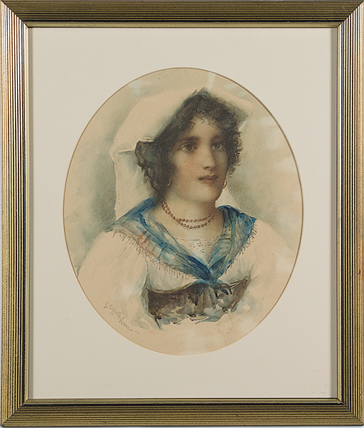 Italian Watercolor Portrait of a