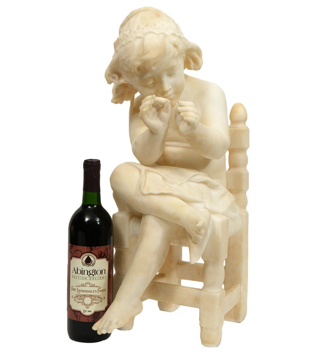 ITALIAN WHITE CARRARA MARBLE FIGURE
