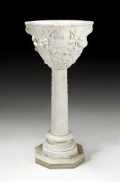 Italian white marble baptismal