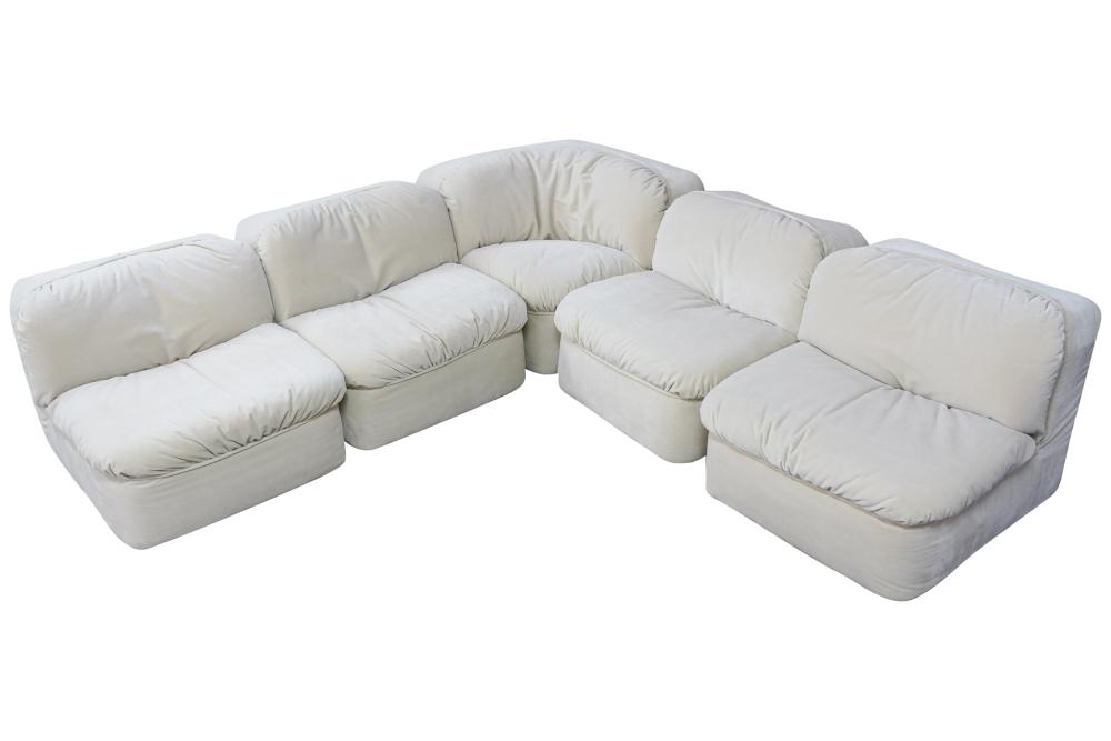 ITALIAN WHITE VELVET SECTIONAL