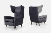 ITALIAN, WINGBACK ARMCHAIRS (2