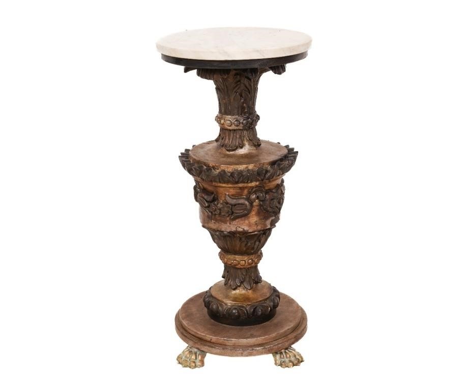 Italian wood carved pedestal with