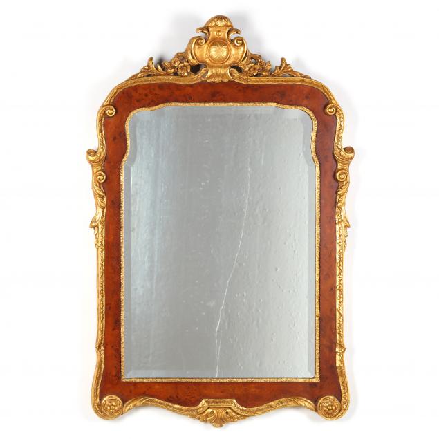 ITALIANATE GILT BURL WOOD MIRROR