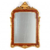 ITALIANATE GILT BURL WOOD MIRR