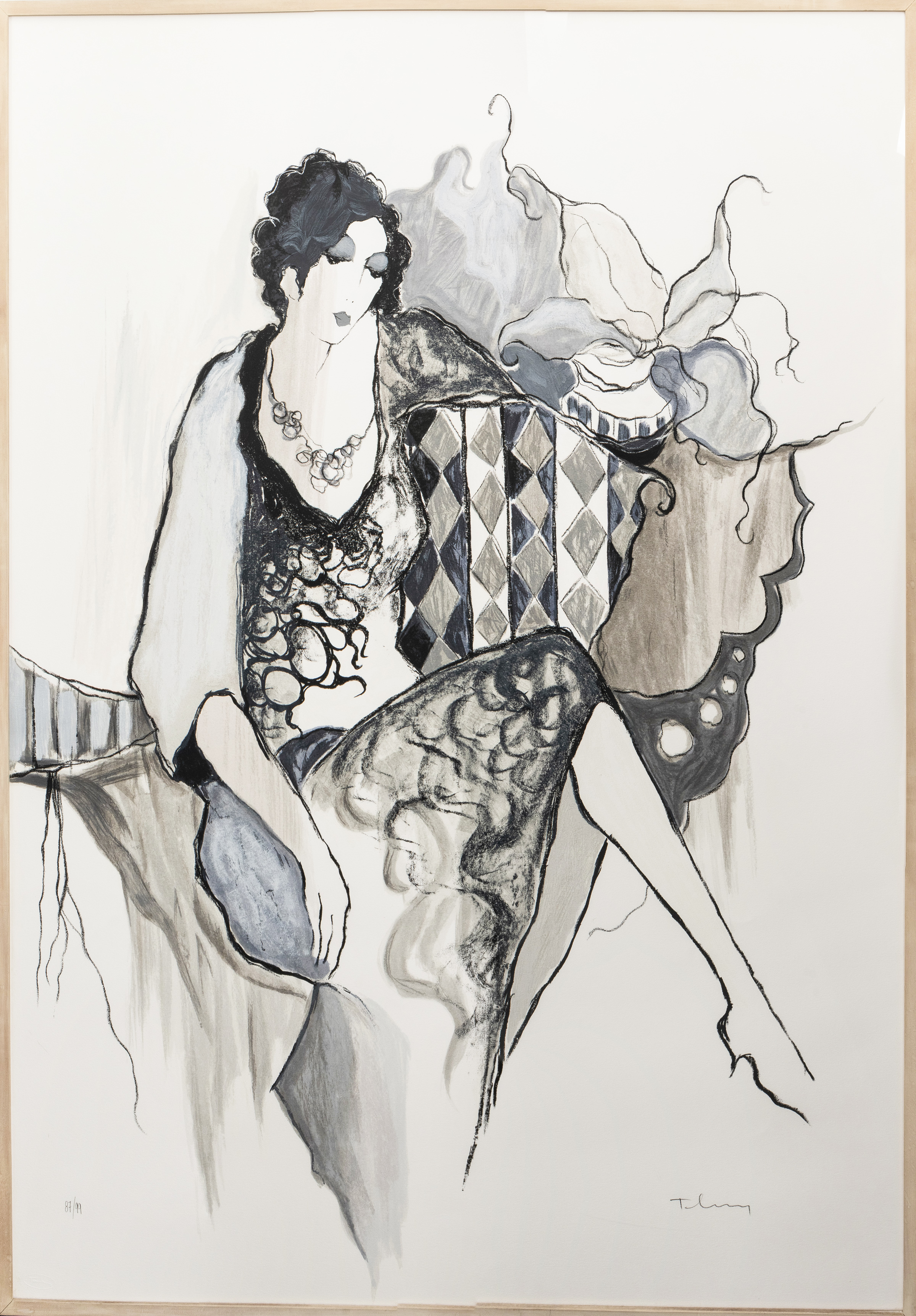 ITZCHAK TARKAY "LADY AT LUNCH"