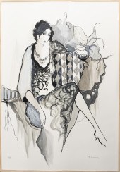 ITZCHAK TARKAY "LADY AT LUNCH"