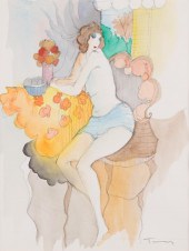 ITZCHAK TARKAY WATERCOLOR AND