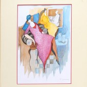ITZCHAK TARKAY, WATERCOLOR ON