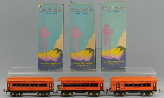 IVES BOXED No. 129 130 AND 132 CARS