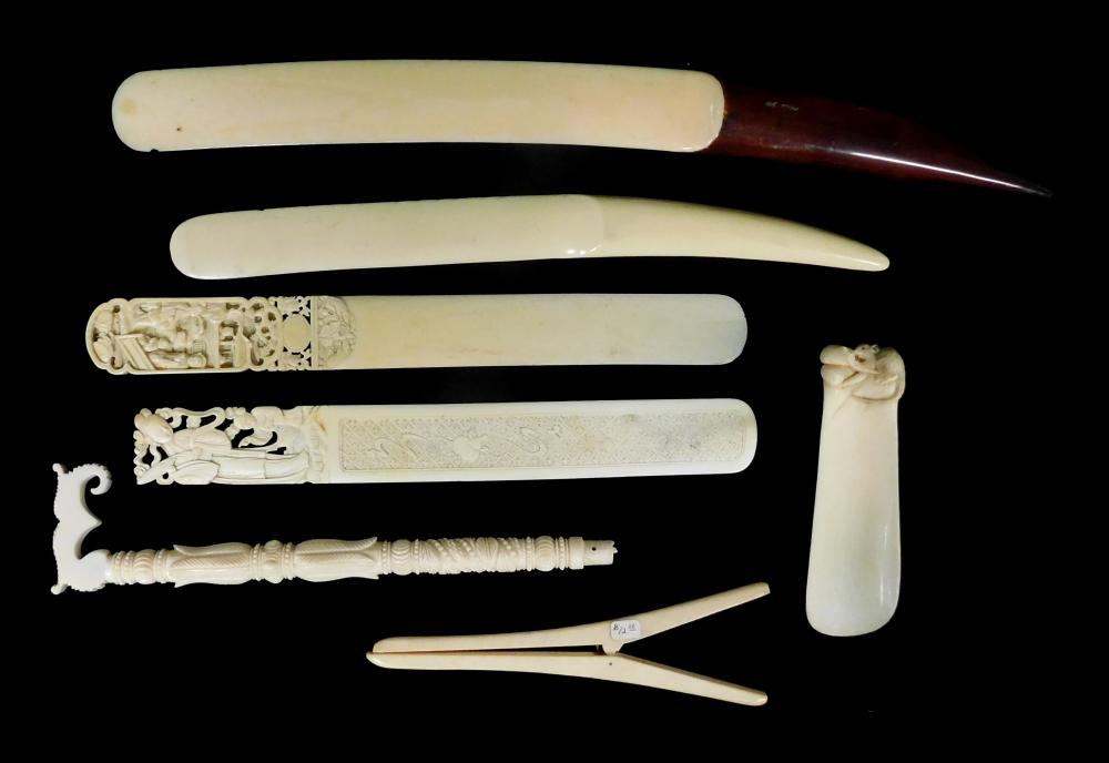 IVORY ACCESSORIES, SEVEN PIECES,