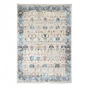 IVORY AND BLUE HAND KNOTTED WO