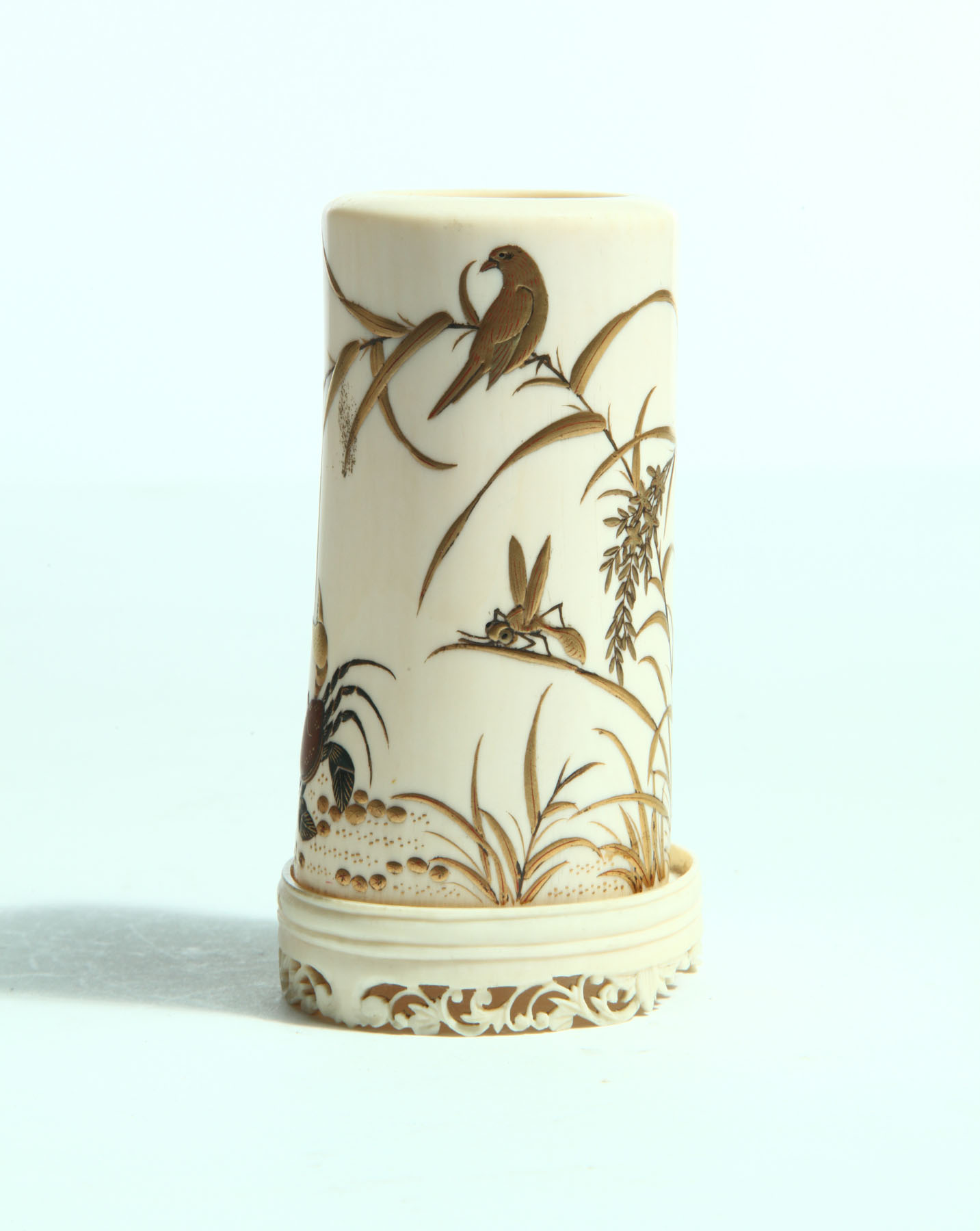 IVORY BRUSH HOLDER.  Japan  20th