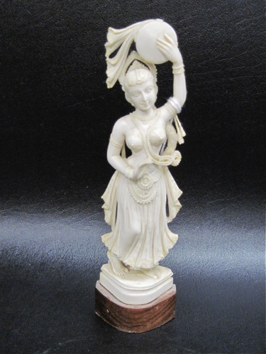 IVORY CARVED FIGURE SCANTILY CLAD