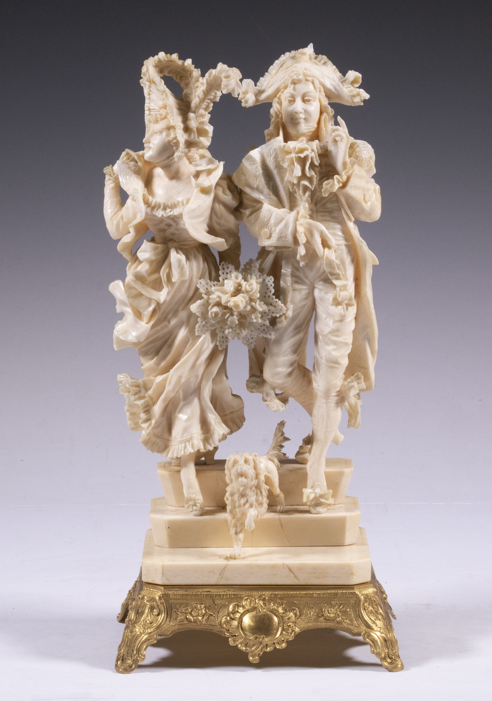 IVORY CARVING OF DANDY 18TH C.