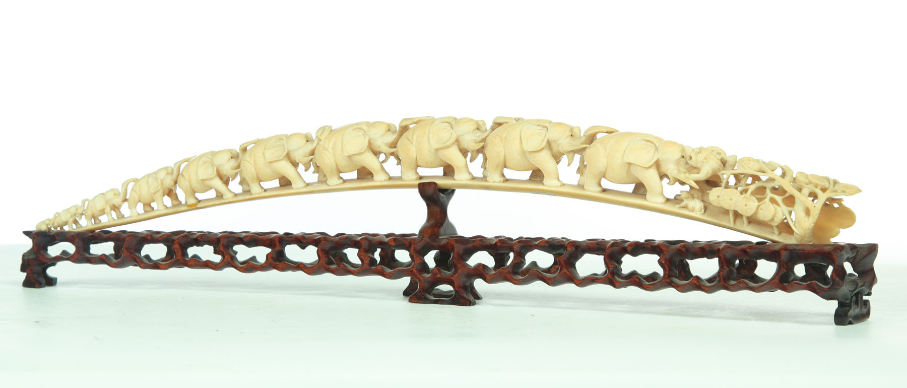 IVORY CARVING OF ELEPHANTS.  Asian