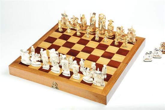 IVORY CHESS SET.  China  20th