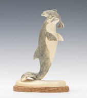 Ivory Dolphin Figurine signed