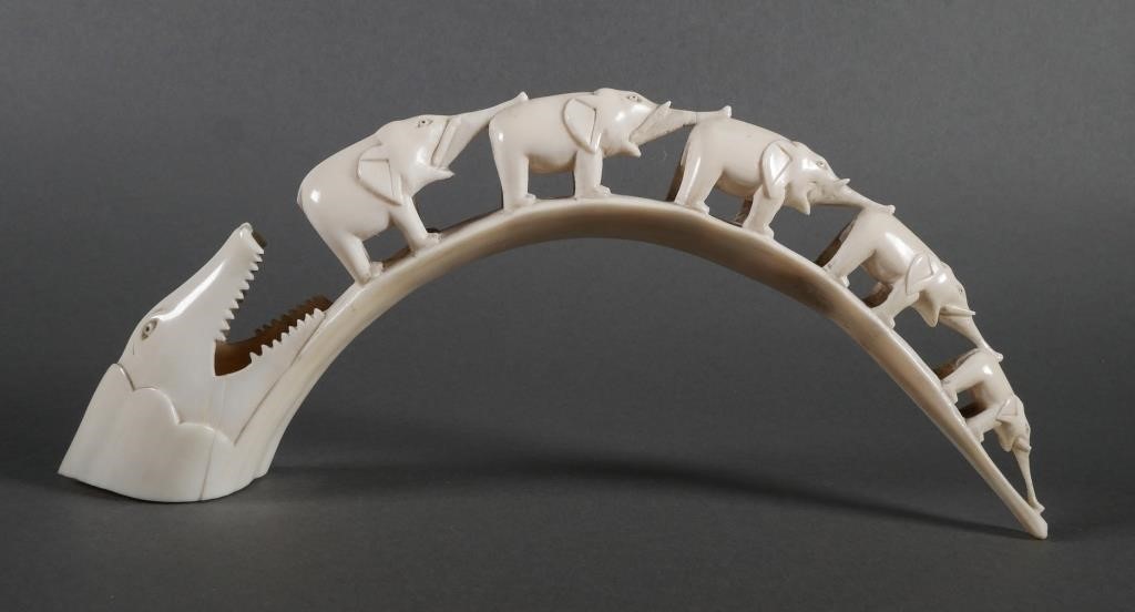 IVORY ELEPHANT BRIDGECarved tusk in