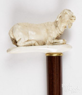 IVORY GOAT WALKING STICK<br>Iv