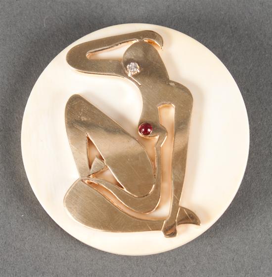 Ivory gold diamond and ruby