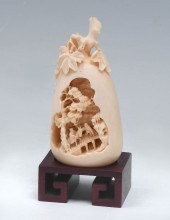 IVORY GOURD SHAPED OKIMONO CAR