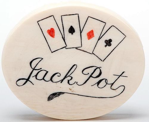 IVORY JACK POT CHIP.Ivory Jack