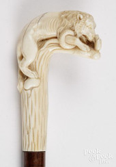 IVORY LION AND SNAKE WALKING S