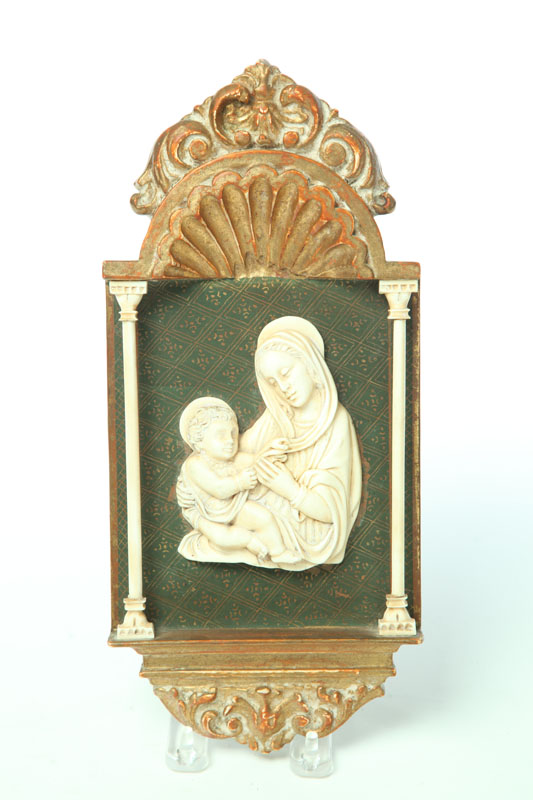 IVORY MADONNA AND CHILD.  European