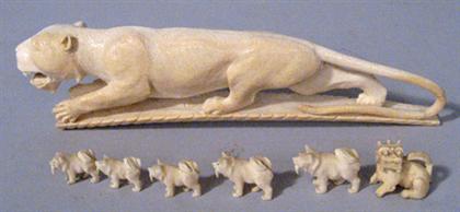 Ivory model of a tiger    20th