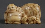 IVORY NETSUKE OF HOTEI, 19TH C