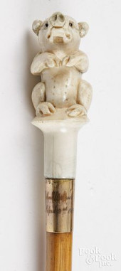 IVORY PIG WALKING STICK<br>Bri