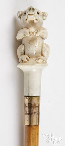 IVORY PIG WALKING STICKBritish