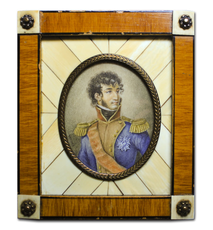 IVORY PORTRAIT PAINTING OF A