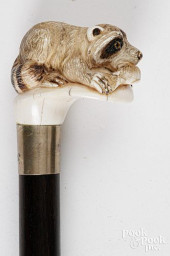 IVORY RACCOON WALKING STICK<br