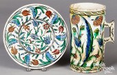 IZNIK POTTERY PLATE AND PITCHE