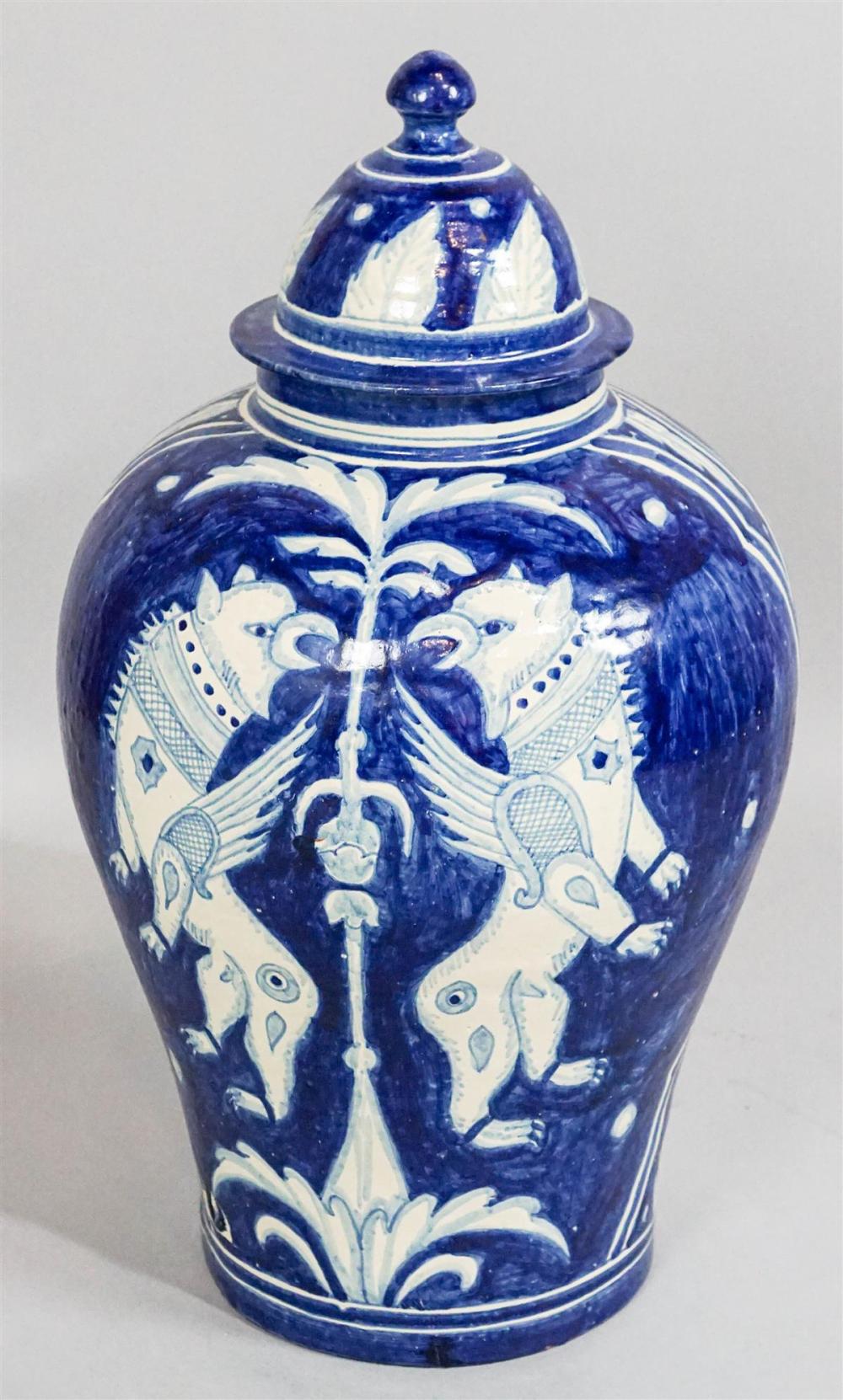 IZNIK STYLE BLUE AND WHITE JAR