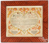 J. BAUMAN FRAKTUR BIRTH CERTIF