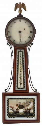 J. BEALS BANJO CLOCK 19TH CENT