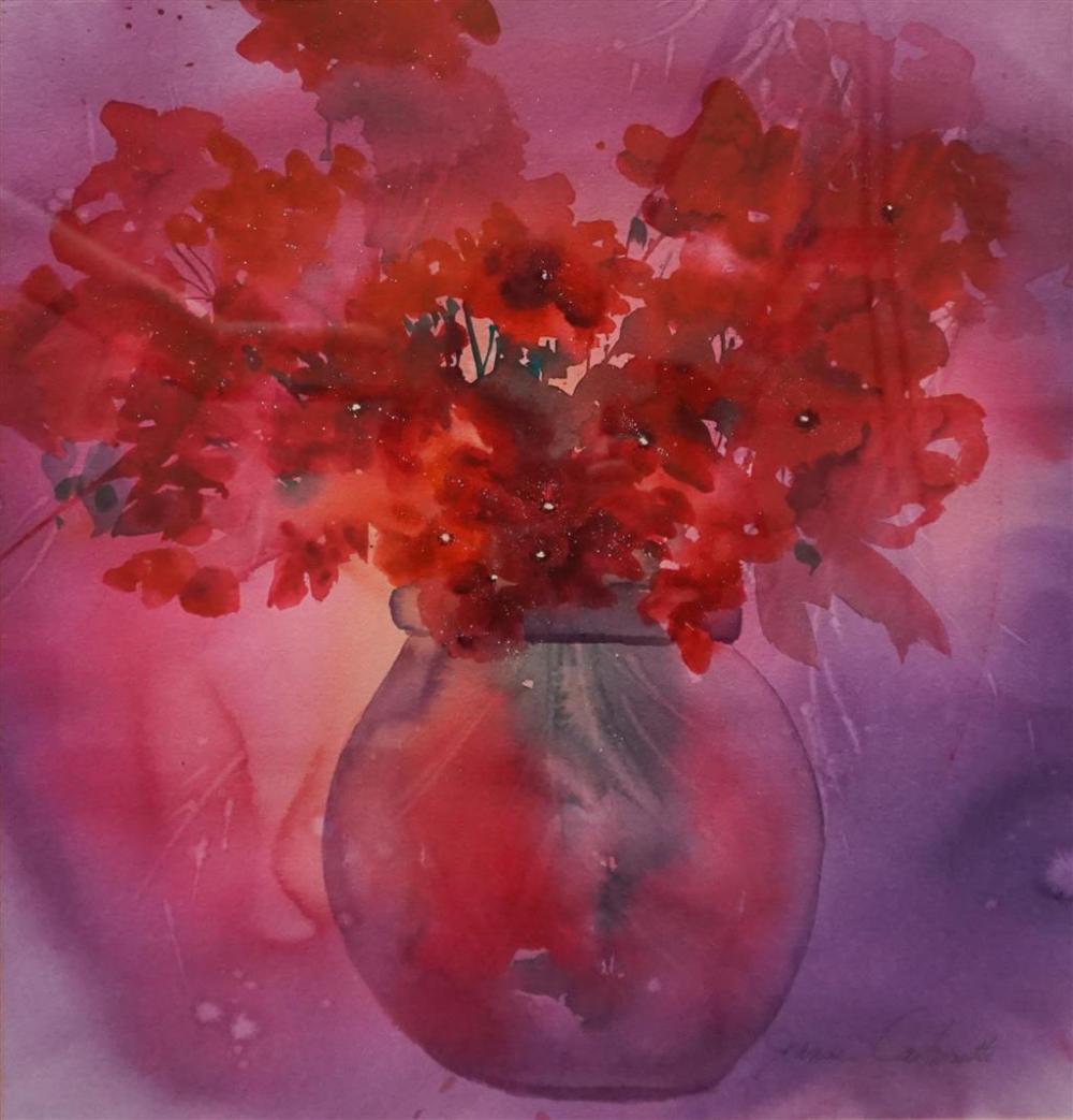 J. CARBONETTE, GLASS VASE WITH