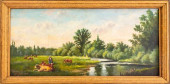 J. CHAMPION LANDSCAPE OIL ON B