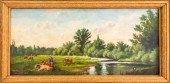 J. CHAMPION LANDSCAPE OIL ON B